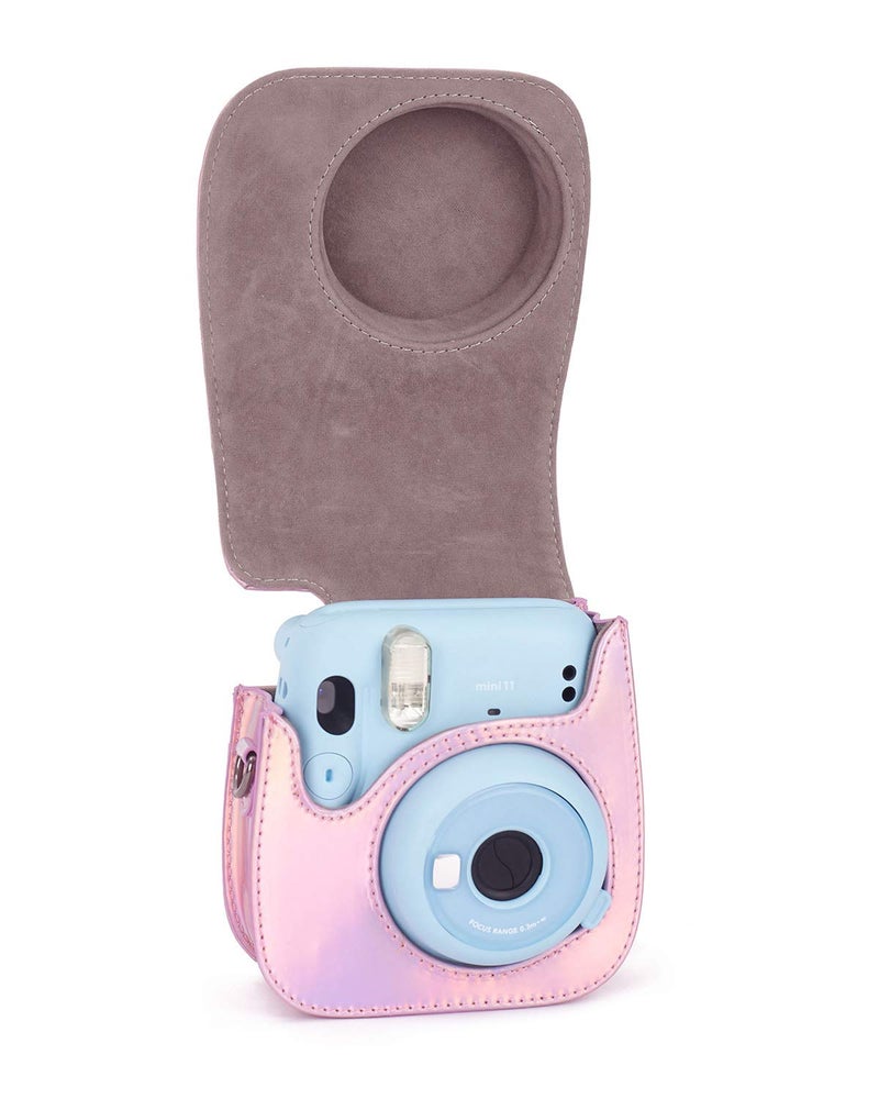 Phetium Instant mini 12 Camera Protective Case Compatible with Instax Mini 12 11,PU Leather Bag with Pocket and Adjustable Shoulder Strap (Magic Pink) - Image 3